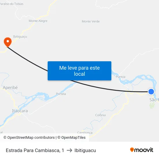 Estrada Para Cambiasca, 1 to Ibitiguacu map