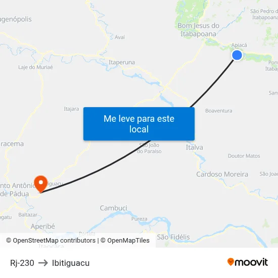 Rj-230 to Ibitiguacu map