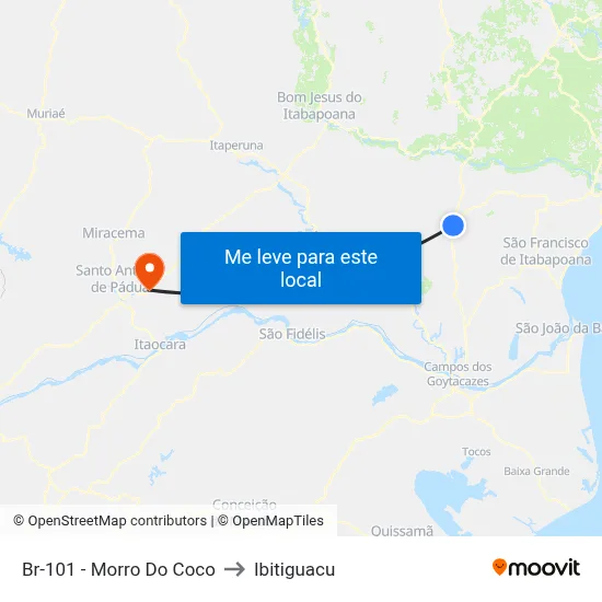 Br-101 - Morro Do Coco to Ibitiguacu map