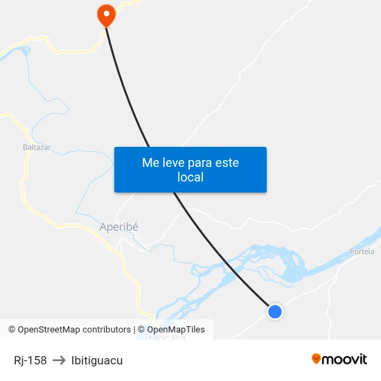Rj-158 to Ibitiguacu map