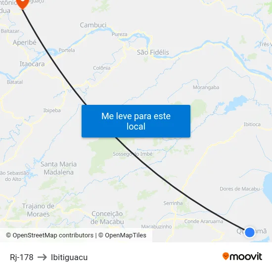 Rj-178 to Ibitiguacu map