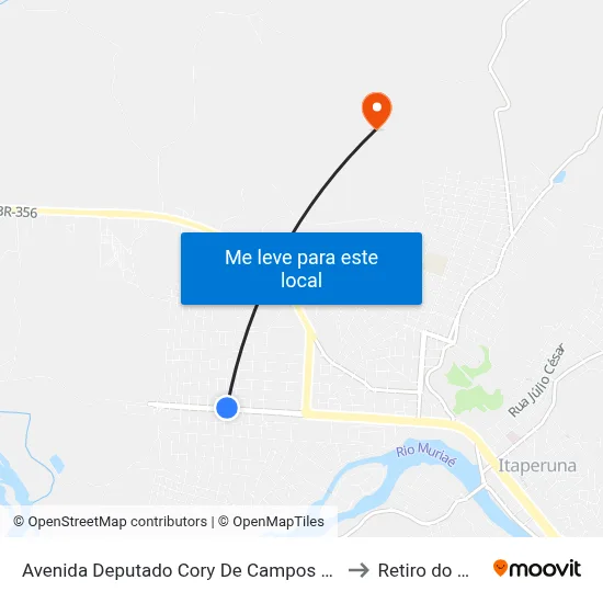 Avenida Deputado Cory De Campos P Filho, 2004 to Retiro do Muriaé map