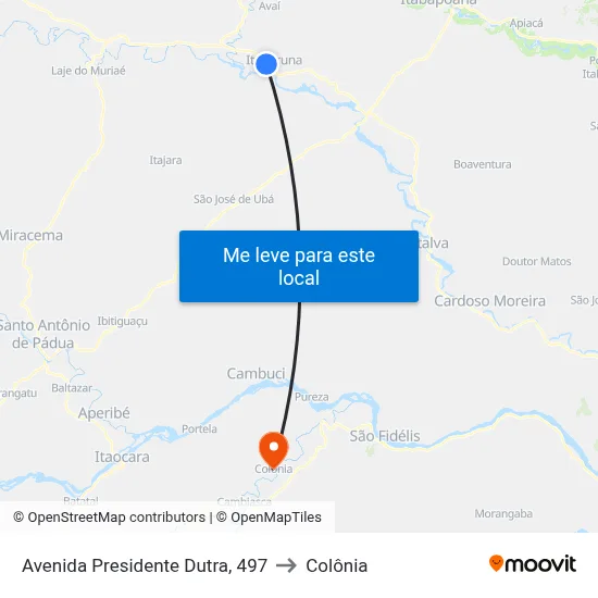Avenida Presidente Dutra, 497 to Colônia map