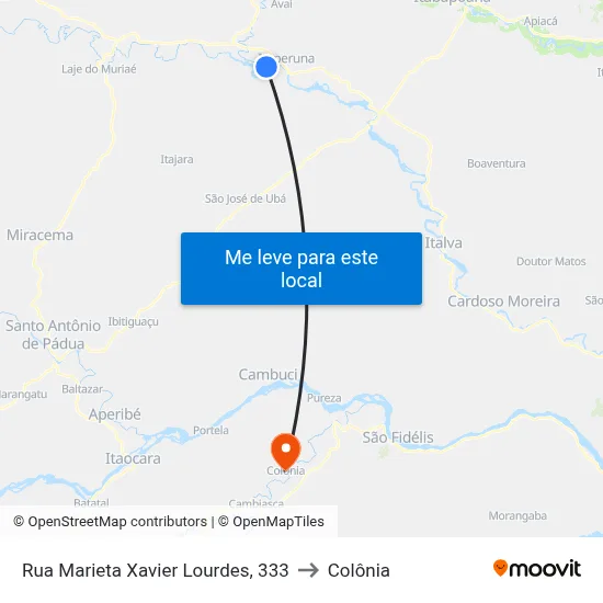 Rua Marieta Xavier Lourdes, 333 to Colônia map