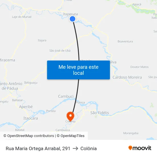 Rua Maria Ortega Arrabal, 291 to Colônia map