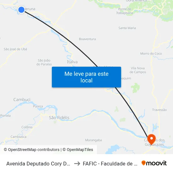 Avenida Deputado Cory De Campos P Filho, 2004 to FAFIC - Faculdade de Filosofia de Campos map