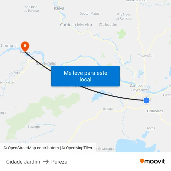 Cidade Jardim to Pureza map