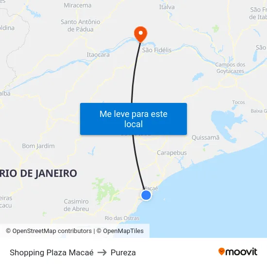 Shopping Plaza Macaé to Pureza map