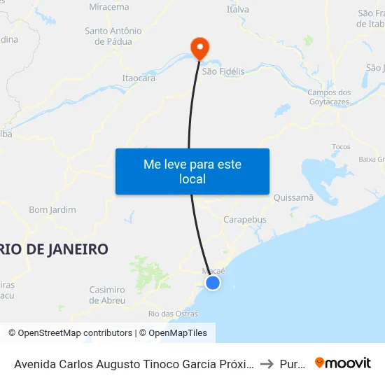 Avenida Carlos Augusto Tinoco Garcia Próximo Ao 1545 to Pureza map
