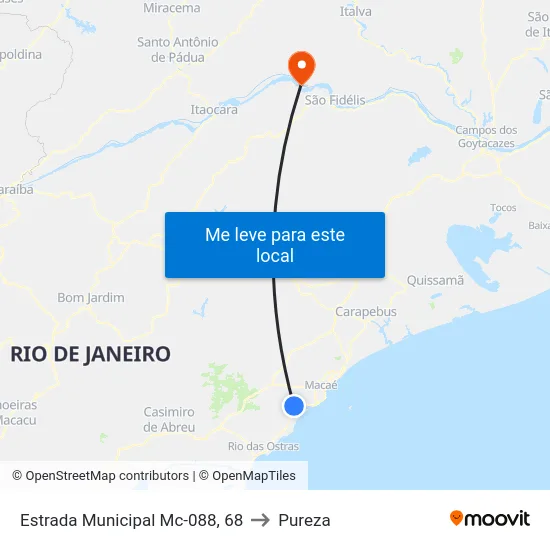 Estrada Municipal Mc-088, 68 to Pureza map