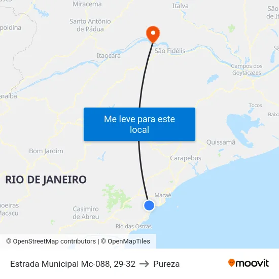 Estrada Municipal Mc-088, 29-32 to Pureza map