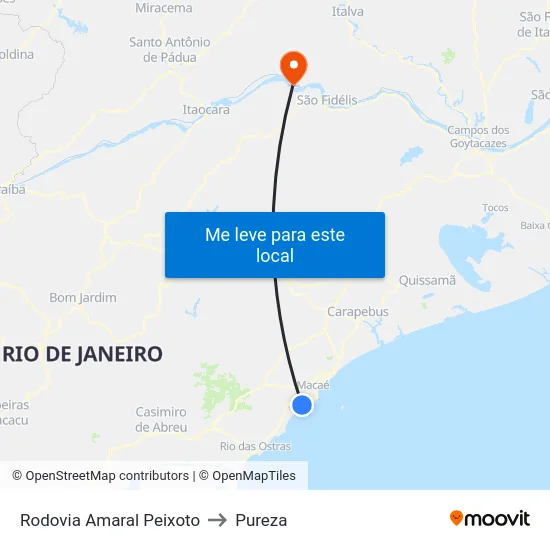 Rodovia Amaral Peixoto to Pureza map