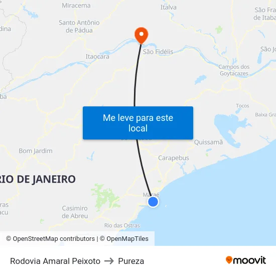 Rodovia Amaral Peixoto to Pureza map