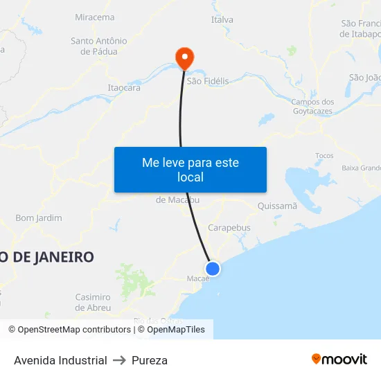 Avenida Industrial to Pureza map