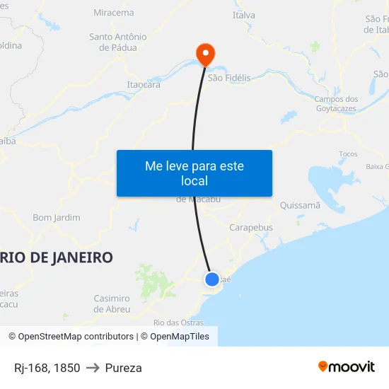 Rj-168, 1850 to Pureza map