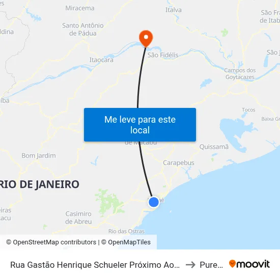 Rua Gastão Henrique Schueler Próximo Ao 869 to Pureza map