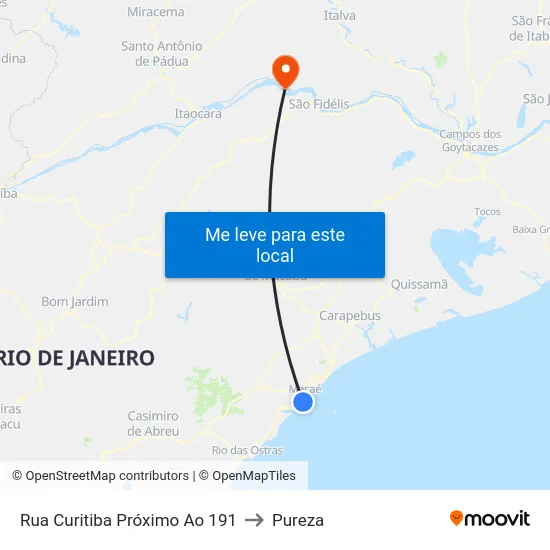 Rua Curitiba Próximo Ao 191 to Pureza map