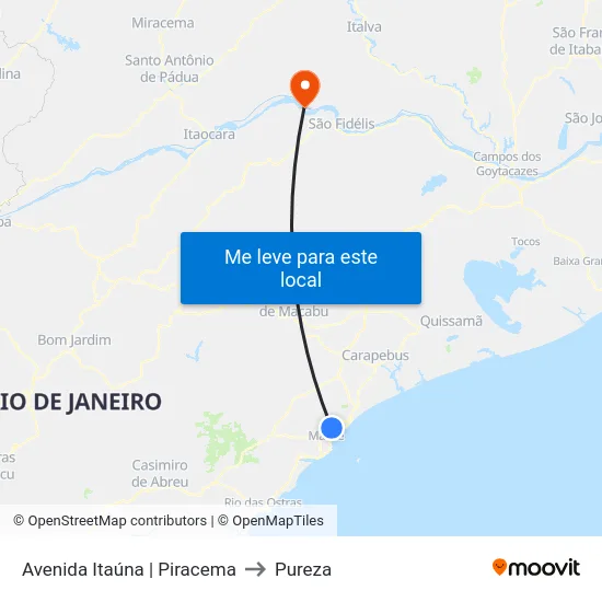 Avenida Itaúna | Piracema to Pureza map