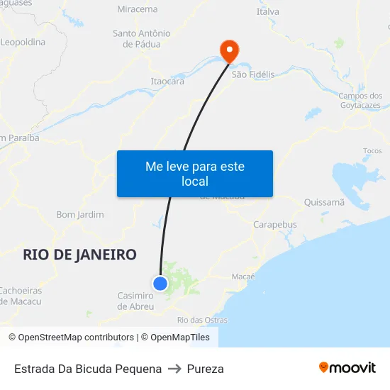 Estrada Da Bicuda Pequena to Pureza map