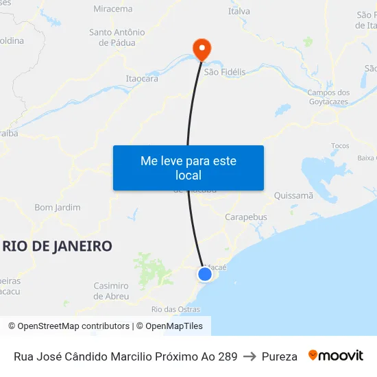 Rua José Cândido Marcilio Próximo Ao 289 to Pureza map