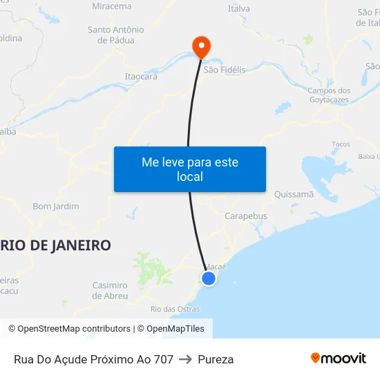 Rua Do Açude Próximo Ao 707 to Pureza map