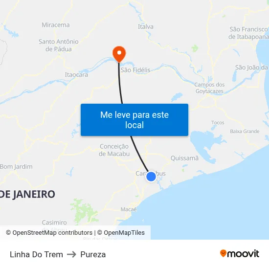 Linha Do Trem to Pureza map