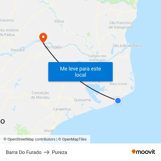 Barra Do Furado to Pureza map