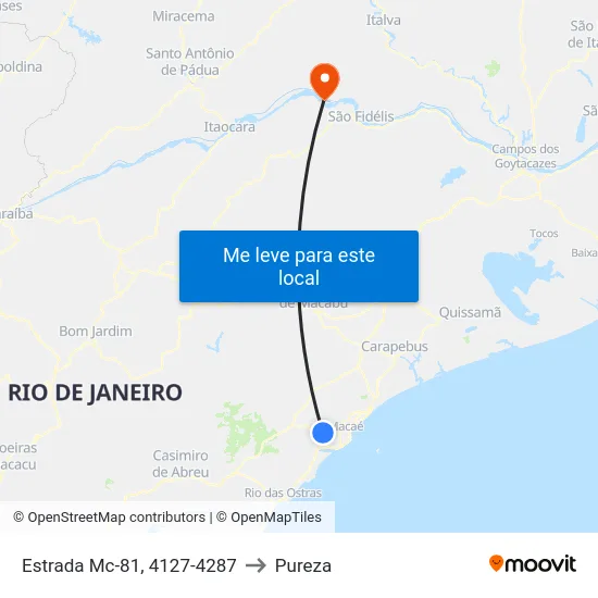Estrada Mc-81, 4127-4287 to Pureza map