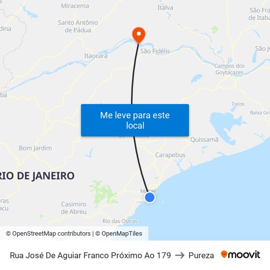 Rua José De Aguiar Franco Próximo Ao 179 to Pureza map