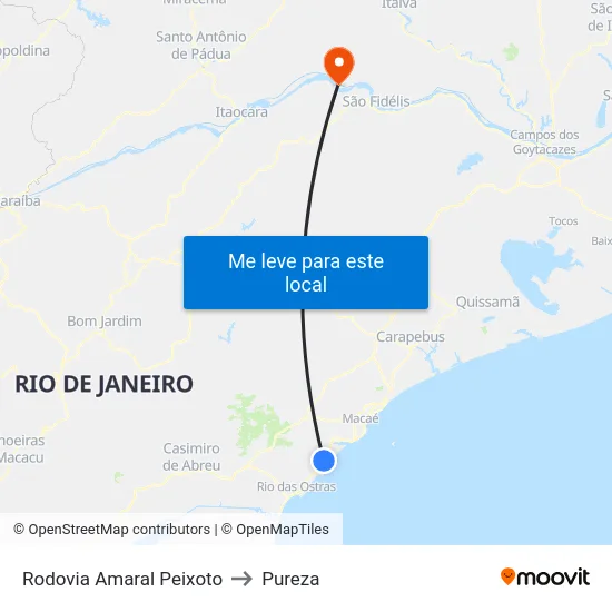 Rodovia Amaral Peixoto to Pureza map