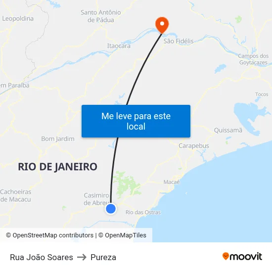 Rua João Soares to Pureza map
