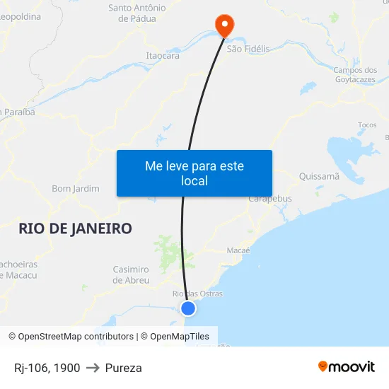 Rj-106, 1900 to Pureza map
