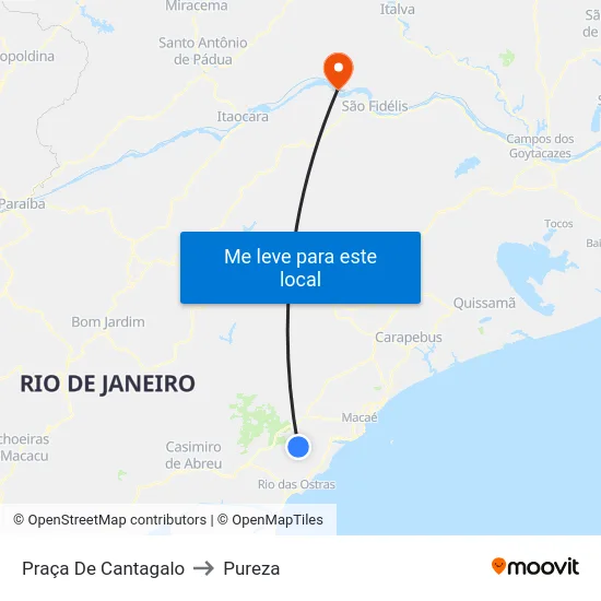 Praça De Cantagalo to Pureza map