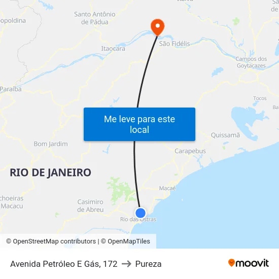 Avenida Petróleo E Gás, 172 to Pureza map