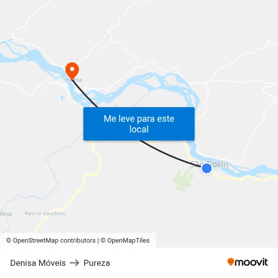 Denisa Móveis to Pureza map