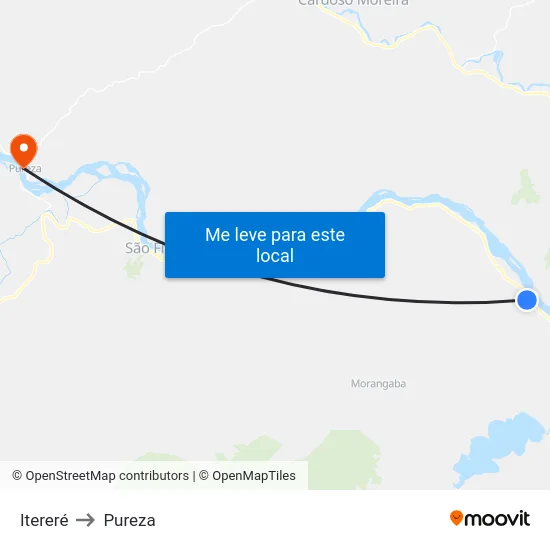 Itereré to Pureza map