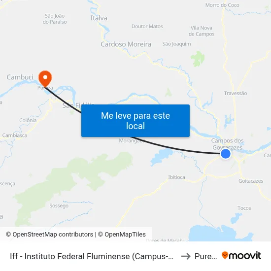 Iff - Instituto Federal Fluminense (Campus-Centro) to Pureza map