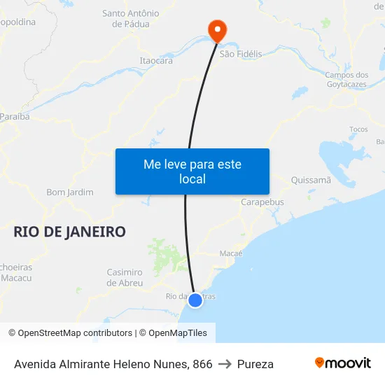 Avenida Almirante Heleno Nunes, 866 to Pureza map