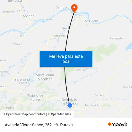 Avenida Victor Sence, 262 to Pureza map