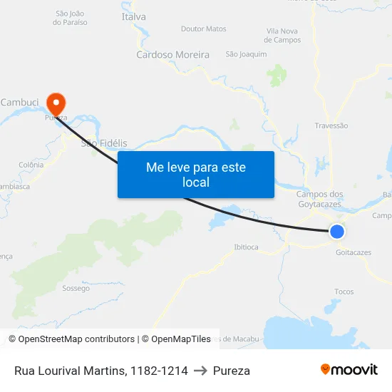 Rua Lourival Martins, 1182-1214 to Pureza map