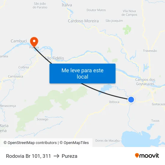 Rodovia Br 101, 311 to Pureza map