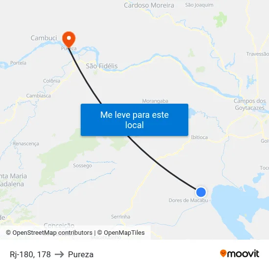 Rj-180, 178 to Pureza map