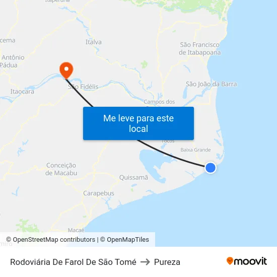 Rodoviária De Farol De São Tomé to Pureza map