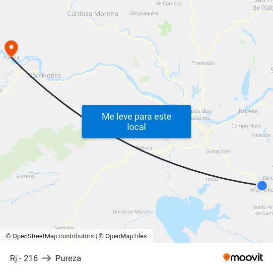 Rj - 216 to Pureza map