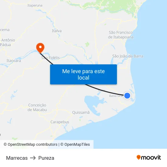 Marrecas to Pureza map