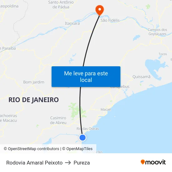 Rodovia Amaral Peixoto to Pureza map
