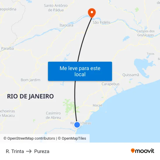 R. Trinta to Pureza map