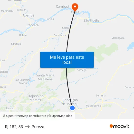 Rj-182, 83 to Pureza map