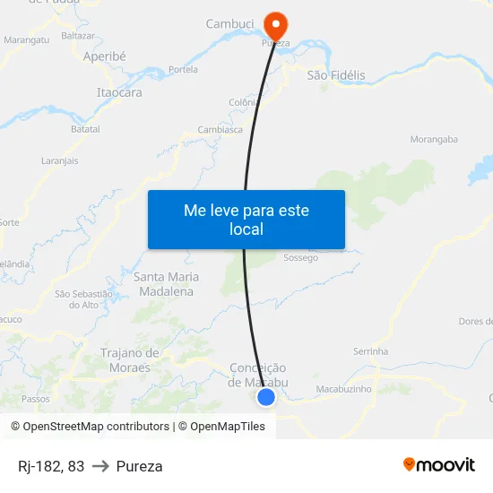 Rj-182, 83 to Pureza map