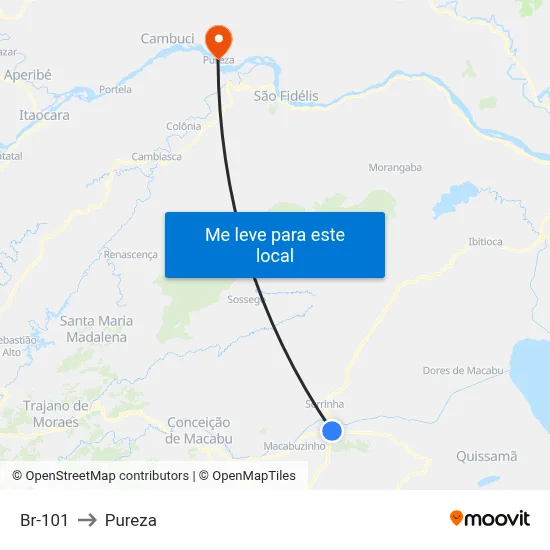 Br-101 to Pureza map